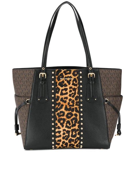 michael kors backpack leopard print|michael kors black leopard bag.